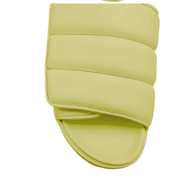 NIB $440 GIA BORGHINI Quilted Leather Slide Sandal in Butter Yellow -9.5 US! - Picture 5 of 7